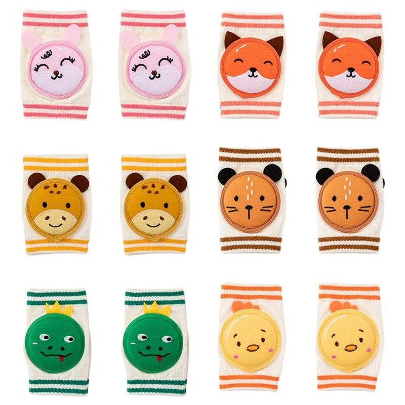 Baby Knee Pad Crawling - แผ่นรองเข่ากันลื่นสำหรับเด็ก แบบหนา ใช้ได้ทุกฤดู บุภายในด้วยผ้าฝ้ายผสม สำหรับเด็กผู้ชายและเด็กผู้หญิง อุปกรณ์เสริมสำหรับคลาน