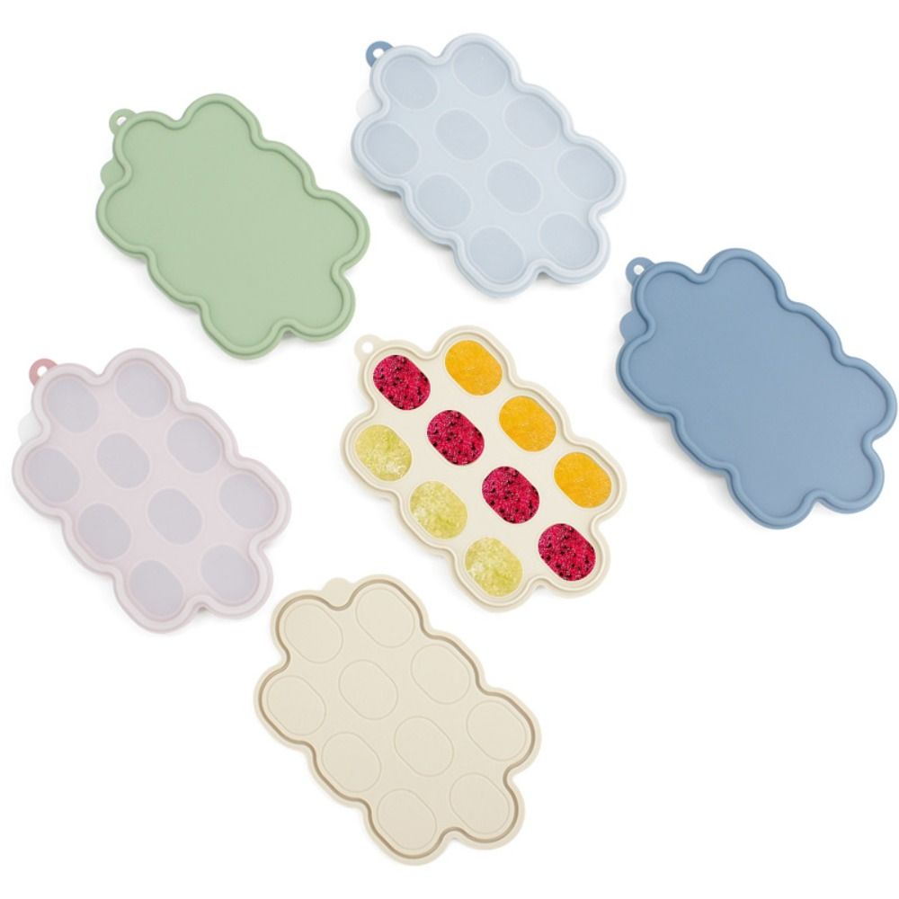Baby Products Cream - ถาด cetakan ES Loli นมแม่10หลุมสำหรับเด็กปลอดภัยถาดให้อาหารผลไม้ที่ทนทานถาดกัดให้เด็กกัดปล่อยได้ง่าย