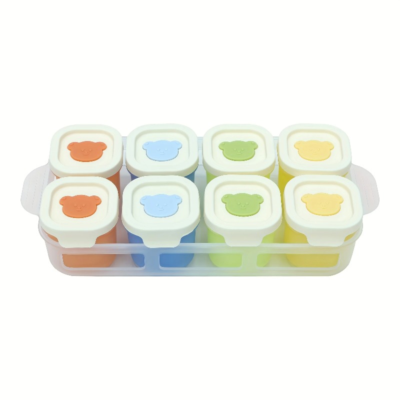 Baby Products Cream - ถาดแช่อาหารเด็กพร้อมฝาปิด – ถาดน้ำแข็งซิลิโคนเกรดอาหารปลอดสาร BPA สำหรับซุป น้ำซุปข้น