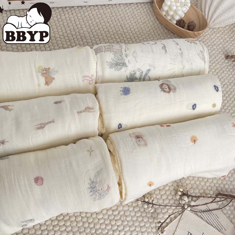 Baby Sleep Sack - ผ้าห่มมัสลินใยไผ่ 4 ชั้น ผ้าห่อตัวเด็กอ่อน ผ้าขนหนูอาบน้ำเด็กแรกเกิด ผ้าก๊อซ