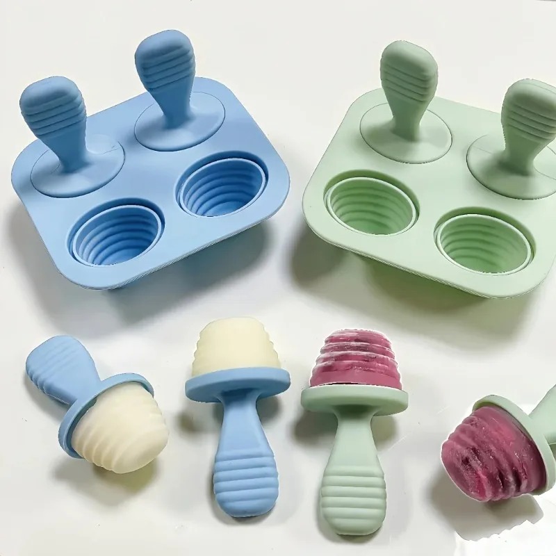 Baby Products Cream - แม่พิมพ์ไอศกรีมซิลิโคนปลอดสาร BPA, ชุดทำไอศกรีม 6 ชิ้น สำหรับทำนมแม่และอาหารเด็กแช่แข็ง,