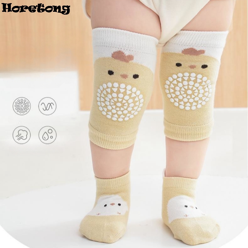 Baby Knee Pad Crawling - ชุดสนับเข่าเด็กอ่อนสำหรับฤดูร้อน ระบายอากาศได้ดี + ถุงเท้ากันลื่น ชุดถุงเท้าเด็กหัดเดิน ผ้าฝ้ายนุ่ม